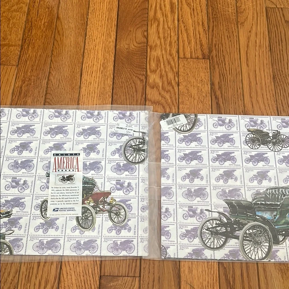 United States Postal Service Gift Wrap Salute America Antique Car Duryea‎ Stamp